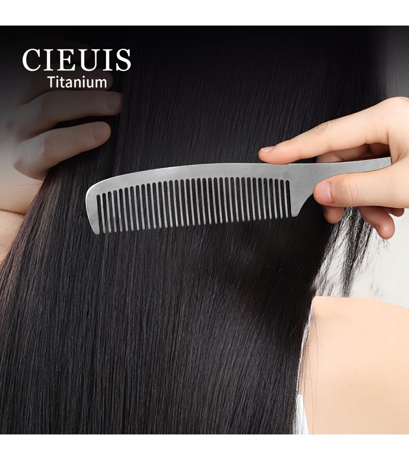 Fine Tooth Titanium Comb Anti Static Massage Comb Portable For Women Men - Image 1