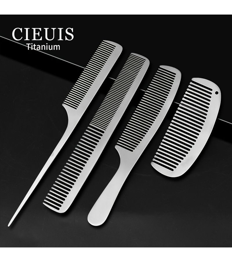 Fine Tooth Titanium Comb Anti Static Massage Comb Portable For Women Men - Image 2