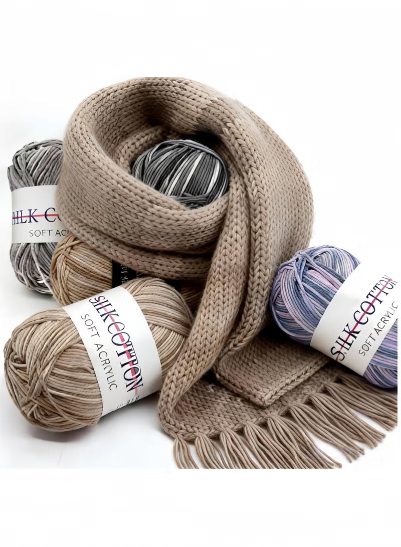 COTTON Premium 6-Pack Soft Acrylic Crochet Yarn Bundle (50g/Roll) - Multi-Color Gradient Knitting Wool, Silk Touch Anti-Pilling Milk Cotton Feel, Perfect for Amigurumi, Baby Clothes, Blankets & DIY Crafts - Image 4