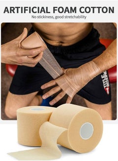 Lemon 2 Pack Athletic Pre Wrap Tape & Self Adhesive Bandage, Premium Athletic Tape Easy Tear Sports Foam Bandage, Sport Pre wrap Athletic Tape for Ankles Wrists Hands Elbows and Knees  - Image 3
