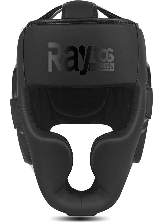 Raytos Boxing Headgear for MMA, Muay Thai, Wrestling & Sparring - Professional Training Equipment for Adult Men & Women (Black) - Image 1