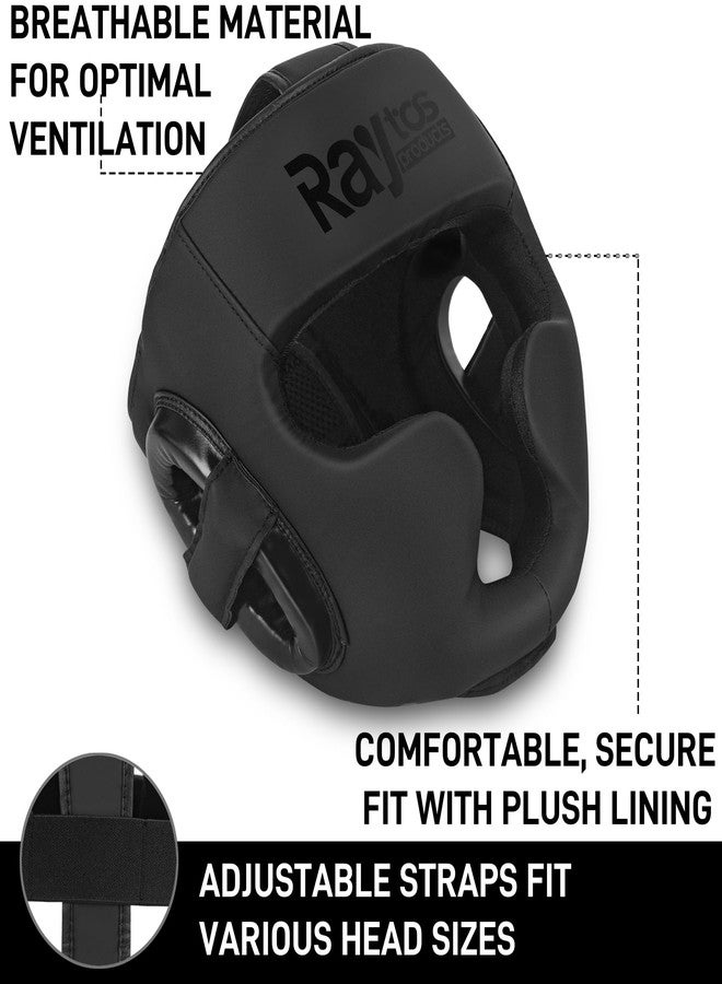 Raytos Boxing Headgear for MMA, Muay Thai, Wrestling & Sparring - Professional Training Equipment for Adult Men & Women (Black) - Image 2