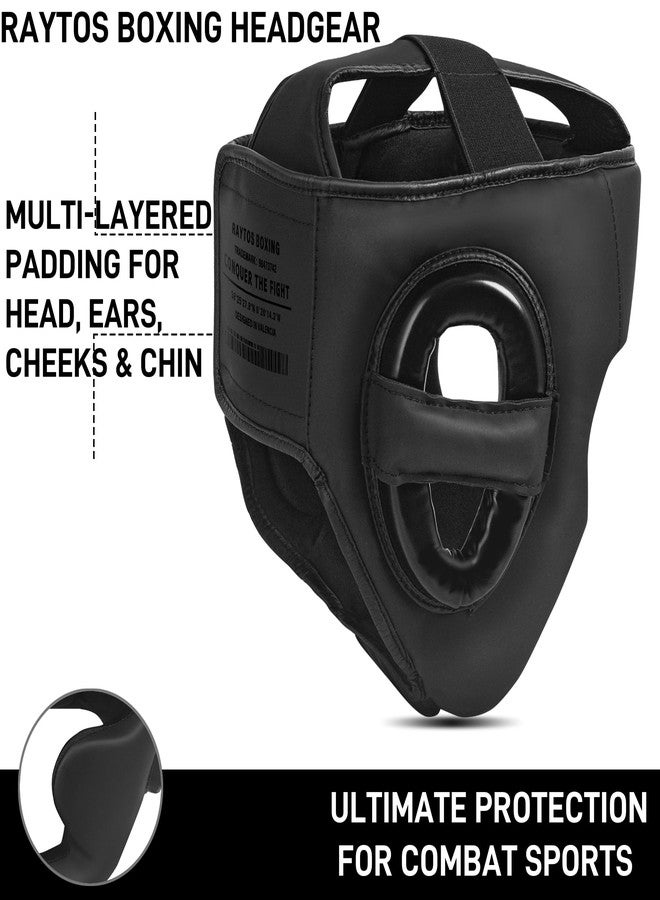 Raytos Boxing Headgear for MMA, Muay Thai, Wrestling & Sparring - Professional Training Equipment for Adult Men & Women (Black) - Image 3
