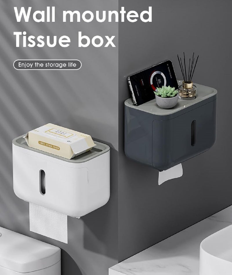Quakzapp Self Adhesive Toilet Paper Holder for Bathroom with Mobile Stand, Wall Mounted Tissue Paper Holder, Toilet Paper Roll Holder for Bathroom, Bathroom Accessories (Navy Blue) - Image 5