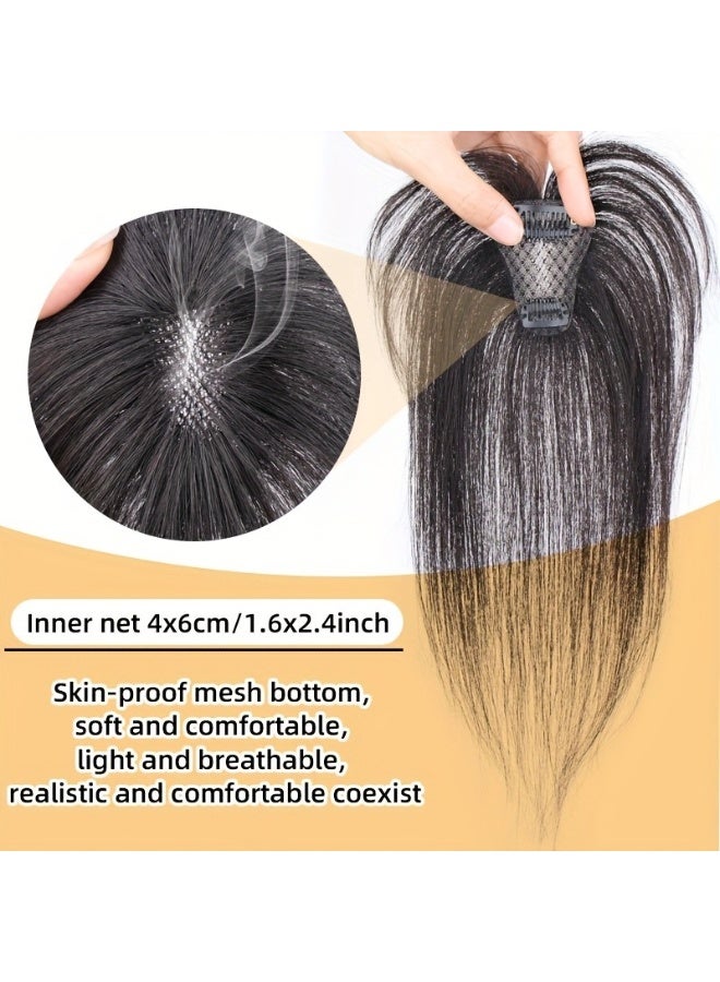 إستيل وصلة شعر علوية من الدانتيل السويسري قابلة للتهوية للنساء، قطع شعر بشري لتخفيف الشعر وإضافة الحجم وتغطية الشعر الرمادي (غرة هامشية) - Image 2