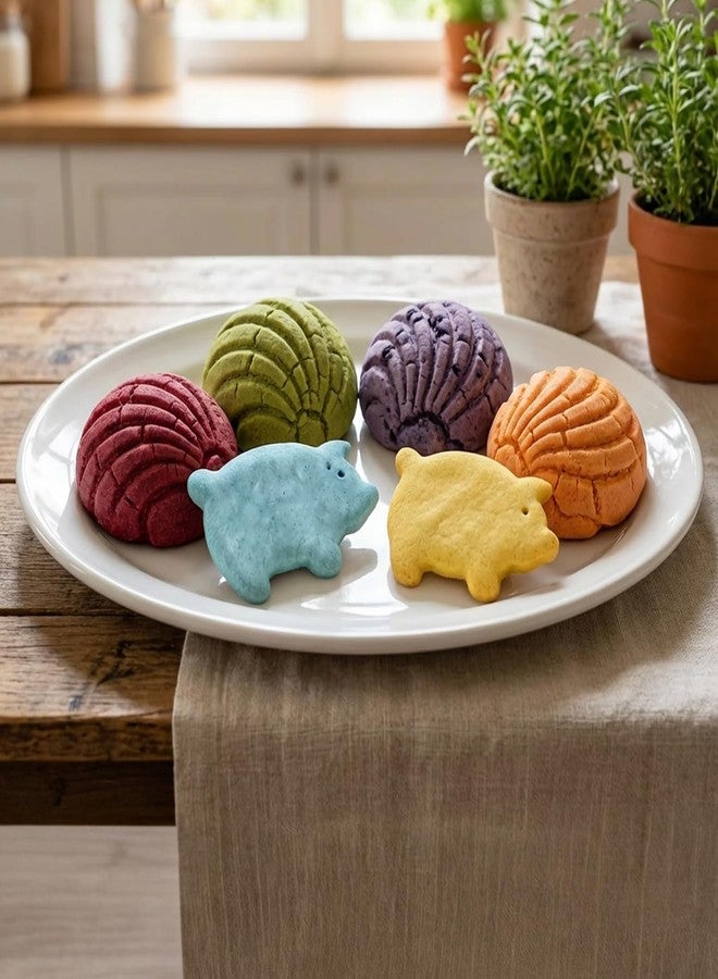 LUSTRIB 4PCS Mexican Bread Concha Cutter & Pig Cookie Cutter Set - Includes Stainless Steel Concha Stamp Mold and Fun Durable Cookie Stamps for Baking Cookies - Perfect Donut Biscuit Cutters Baking Supplies - Image 3