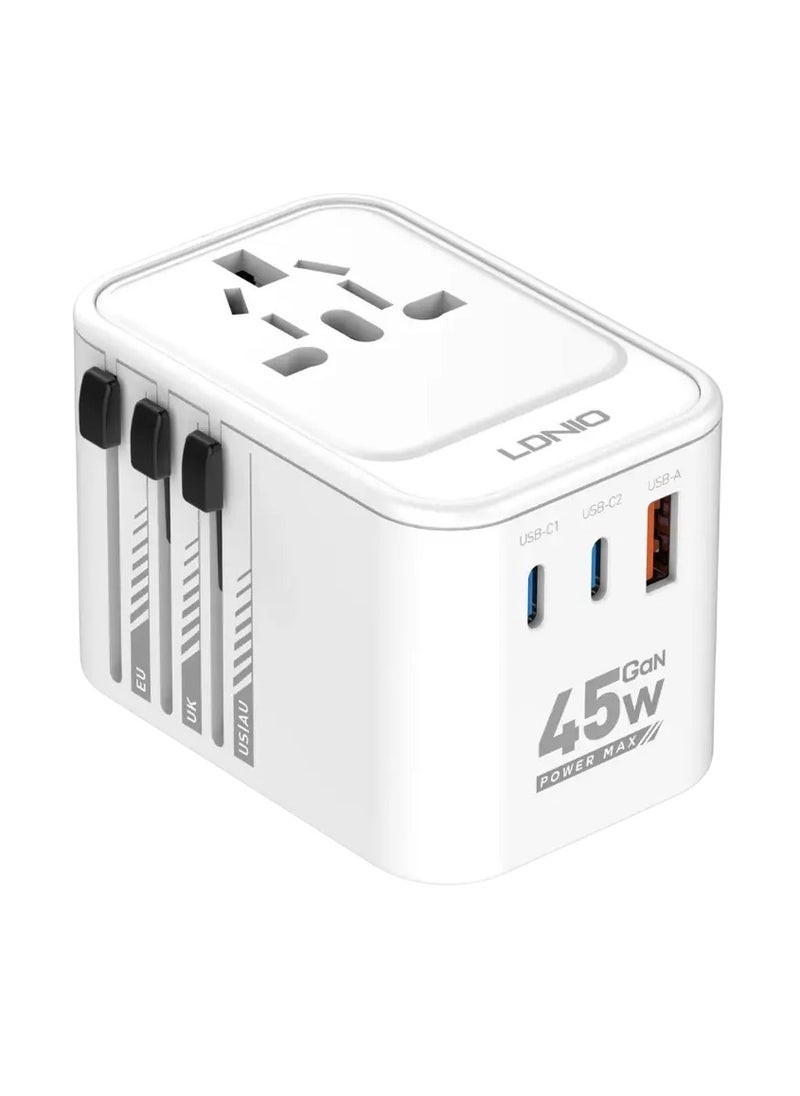 Generic 45W Fast Charging with 3 USB Ports – Compact, Lightweight & Worldwide Compatibility for Laptops, Smartphones & More  - Image 1