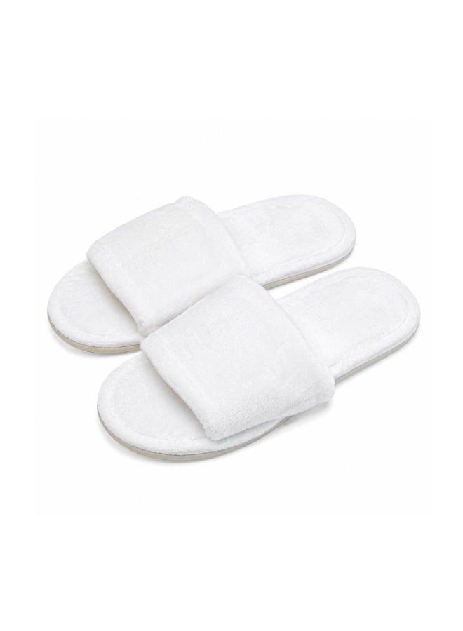 Pearl Coast International Disposable Spa Slippers – Non-Slip Opened-Toe Fluffy Hotel Guest Slippers, Unisex White House Shoes for Men and Women, Ideal for Home, Hotel, Spa and Weddings 27 cm - Image 2
