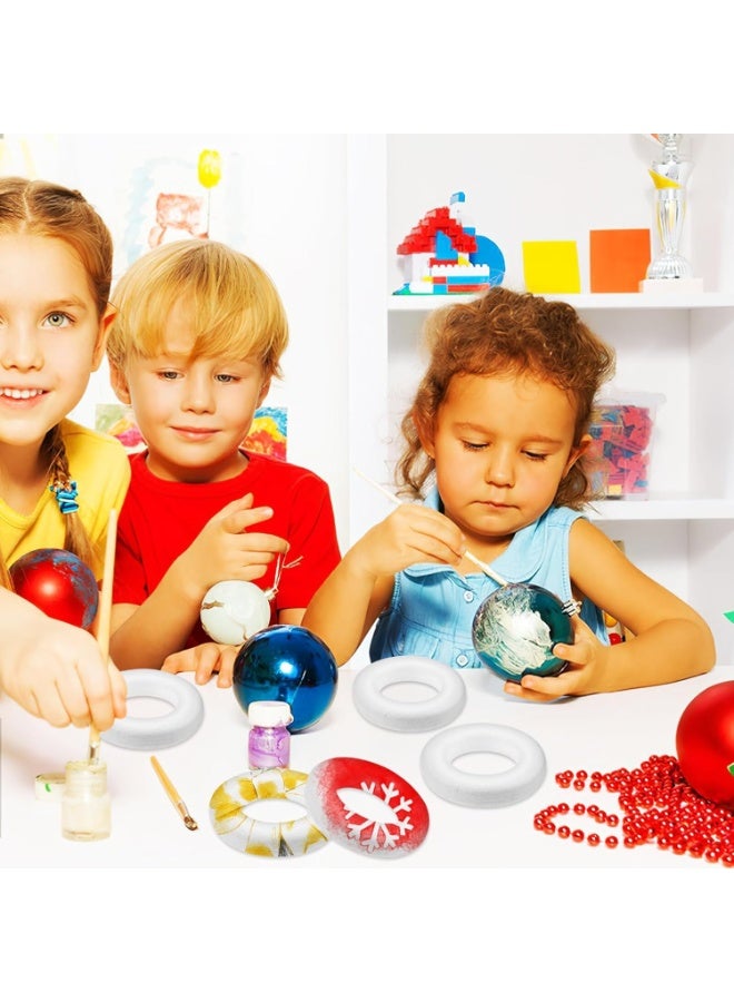 سيوسي Craft Foam Rings, Foam Circles, DIY Base Form for Holiday Decorations, Floral Arrangements, and Floral Projects, Mini Wreath Frame for Making Ornaments, Garlands, Centerpieces, 30-Pack, 2.87 Inch - Image 4