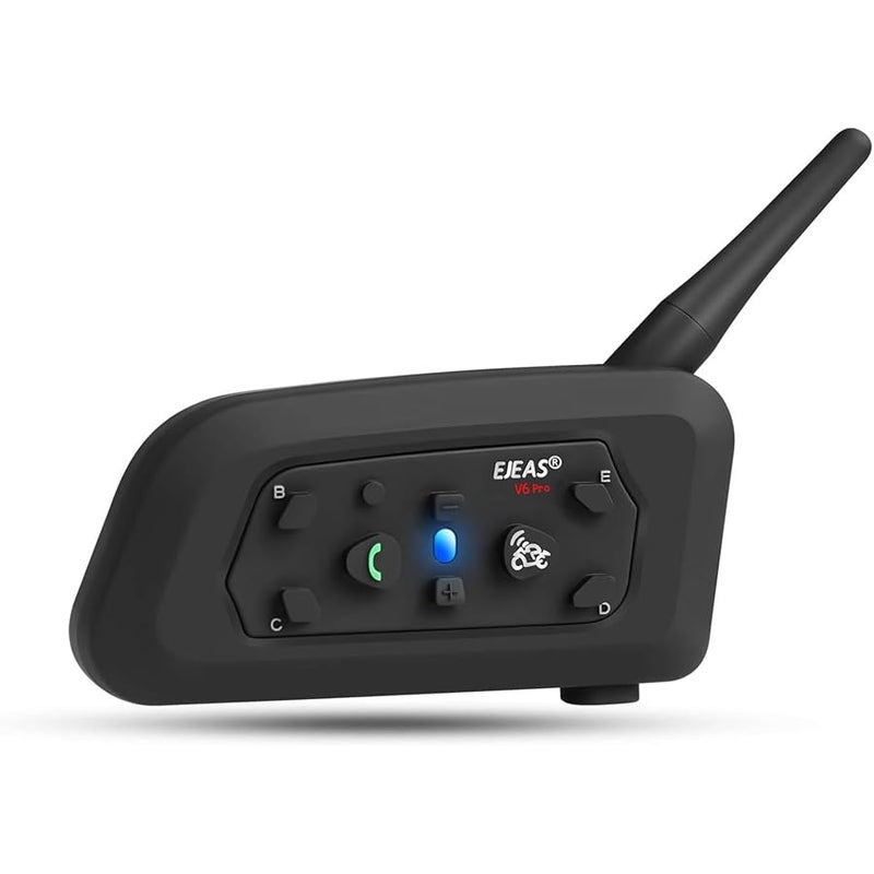 EJEAS V6 Pro Motorcycle Helmet Bluetooth Intercom Headset 1200M 2 People Full Duplex Wireless Motorbike Interphone Connect Up to 6 Riders for Motorcycling Skiing and Climbing (1 Pack) - Image 1