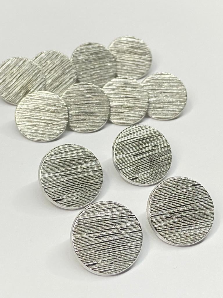 Karan Tuhafiye Karan Haberdashery Blazer Jacket Button Striped Metal Coin Model Silver - Image 1
