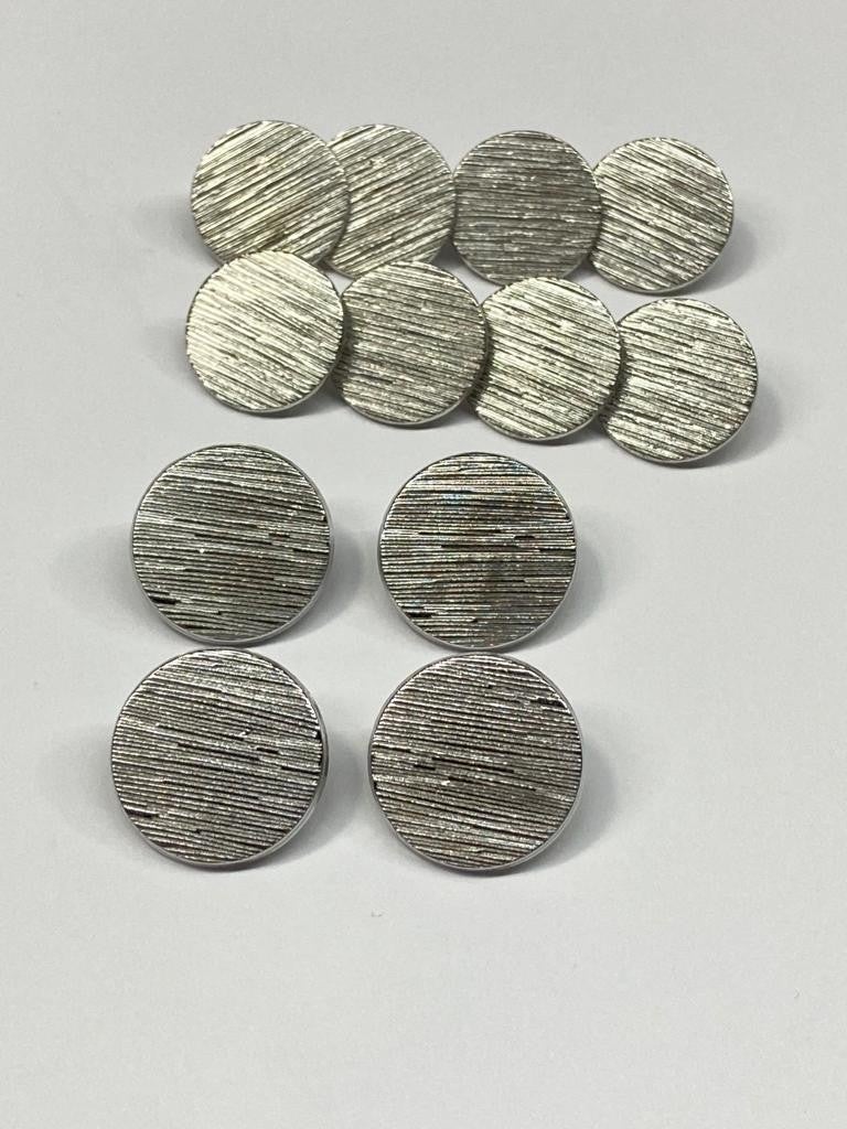 Karan Tuhafiye Karan Haberdashery Blazer Jacket Button Striped Metal Coin Model Silver - Image 3