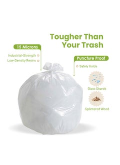 Hi Care (Pack of 100 Bags) Hi-Care Garbage Bag White 45x50cm 15 micron Heavy Duty Oxo Biodegradable Plastic Bag Small Trash Bags Dustbin Bags Waste Bag Office Bag Strong And Durable Bin Bag Garbage Bag Small  - Image 3