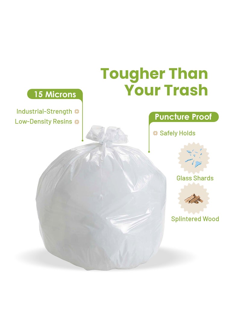 Hi Care (Pack of 100 Bags) Hi-Care Garbage Bag White 45x50cm 15 micron Heavy Duty Oxo Biodegradable Plastic Bag Small Trash Bags Dustbin Bags Waste Bag Office Bag Strong And Durable Bin Bag Garbage Bag Small  - Image 3
