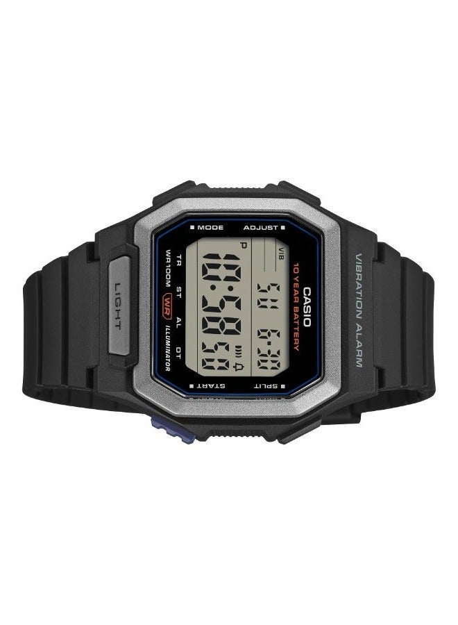 Casio W-738H-1AV Black Resin Digital Watch with LED Backlight & Stopwatch - Image 3
