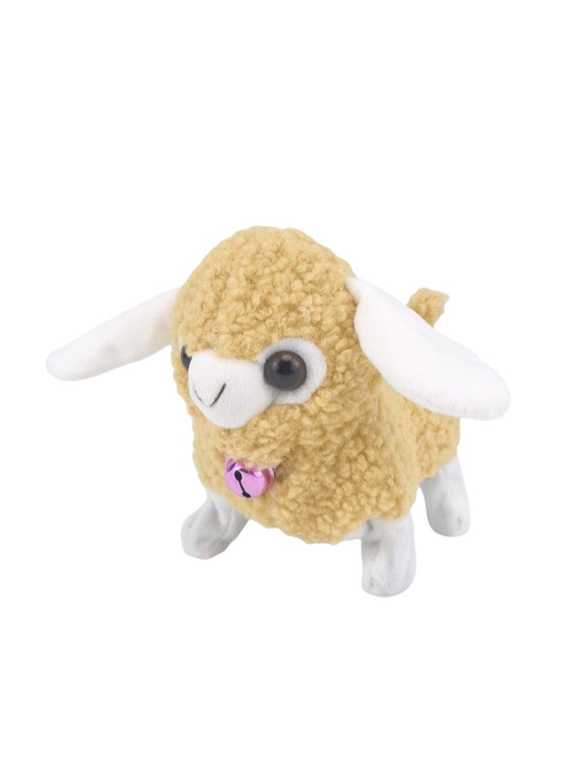 Yellow Lamb Electronic Plush Toy Simulates The Sound Of A Call, Can Walk And Wag Its Tail, Plush Interactive Toy Suitable For Children And Babies - Image 1