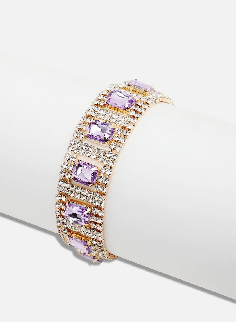 سوهي سوار حجر مصمم للحفلات مطلي بالذهب