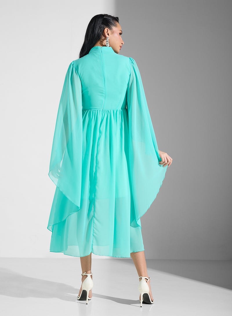 خزانة فستان شيفون بأكمام ملاك - Image 2