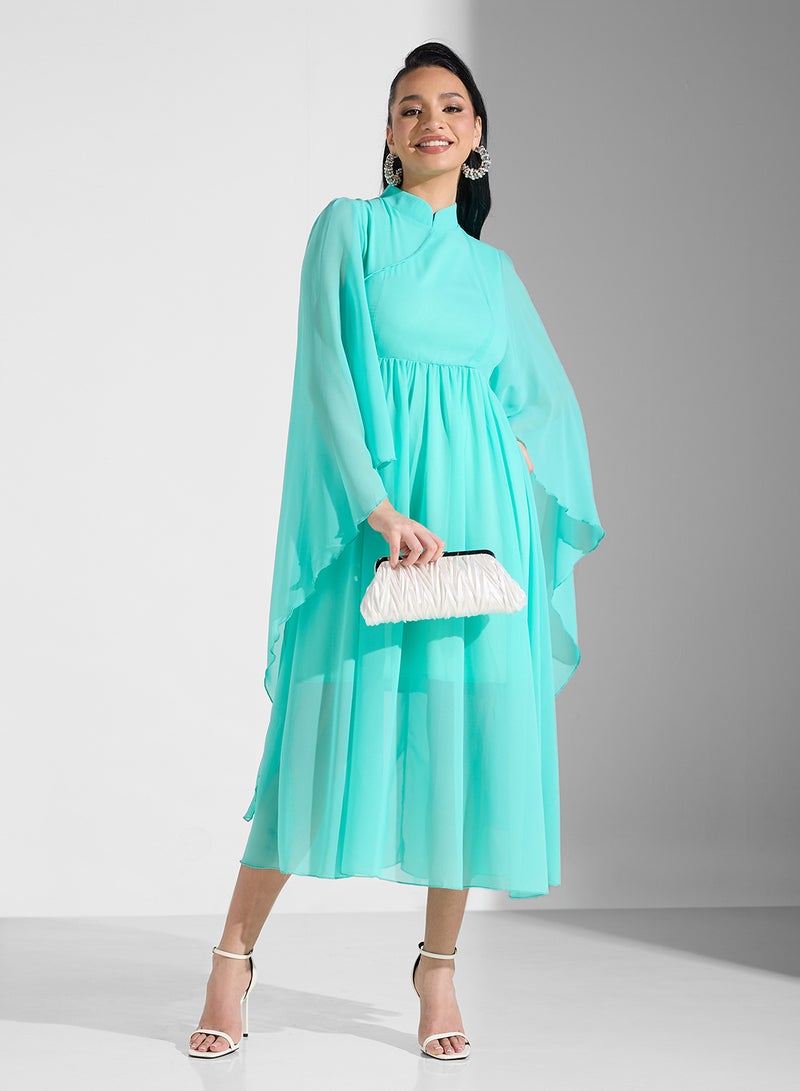 خزانة فستان شيفون بأكمام ملاك - Image 5