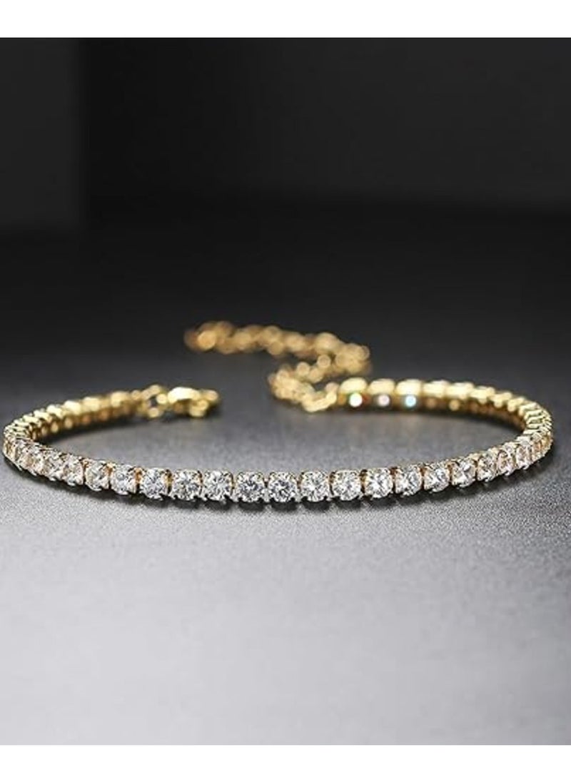 Generic 3 Pcs Elegant 18K Gold Plated Bracelet Set, Flexible Wide Wristband Love Bangle Bracelet Set - Ideal Gift for Women  - Image 4