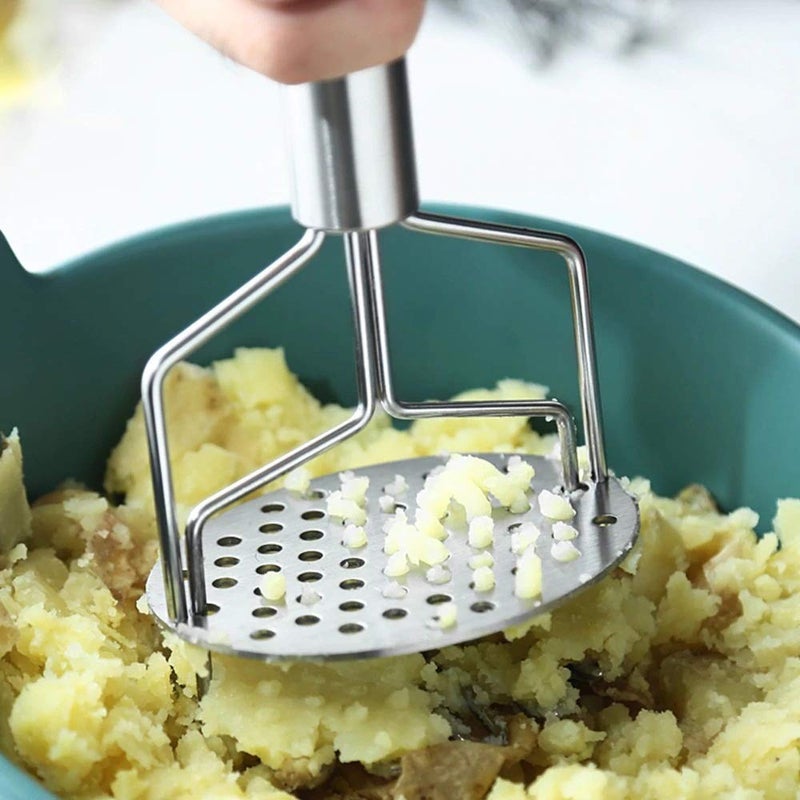 Emergity Stainless Steel Hand Potato Vegetable Aloo Pav bhaji Masher Smasher for Kitchen Tool Silver - Image 5