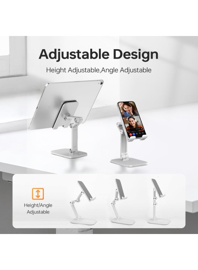 Phone Stand Adjustable Height and Angle Cell Phone Stand for Desk Foldable Holder Taller iPhone Stand Compatible 4.7-13in All Mobile Phone/iPad/Tablet - Image 4