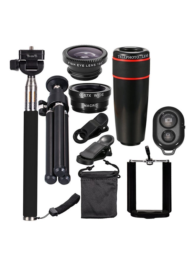 APEXEL 10-In-1 Phone Camera Lens Kit Black - Image 1