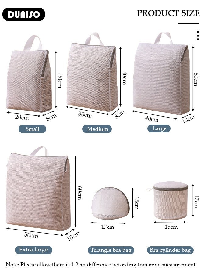 DUNISO 6PCS Mesh Laundry Bags, Thickened Washing Machine Bags for Delicates with Premium Zipper, Reusable Travel Storage Organizer Bag for Blouse, Bra, Hosiery, Stocking, Underwear  - Image 4