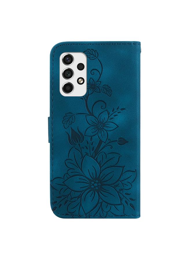 S-TOP Case For Samsung Galaxy A73 5G Lily Embossed Leather Phone Case - Image 3