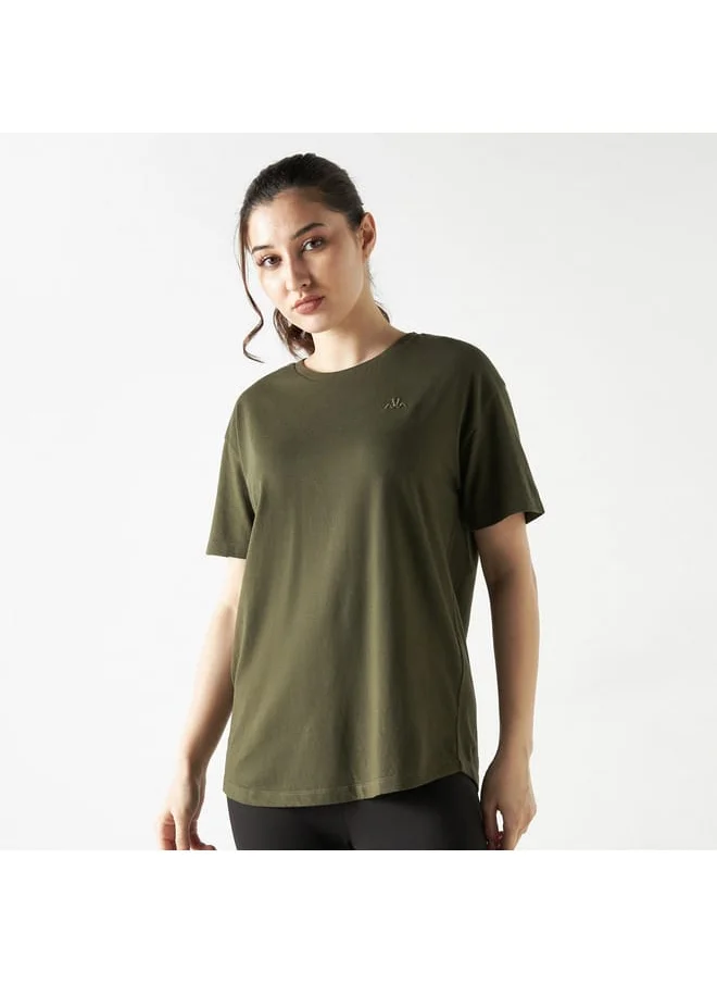 Kappa Kappa Logo Embroidered Round Neck T-shirt with Short Sleeves