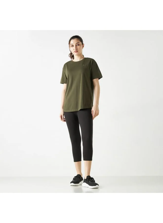 Kappa Kappa Logo Embroidered Round Neck T-shirt with Short Sleeves