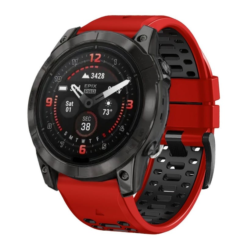 سوار ساعة كويكفيت 26 ملم لساعات Amazfit T-Rex Ultra2 51 ملم، Garmin Enduro 3/2/1، Descent G2/G1، Mk3i/Mk2i، Quatix 8/7، Fenix 8/7/6/5، Tactix - أخضر وأسود - Image 5