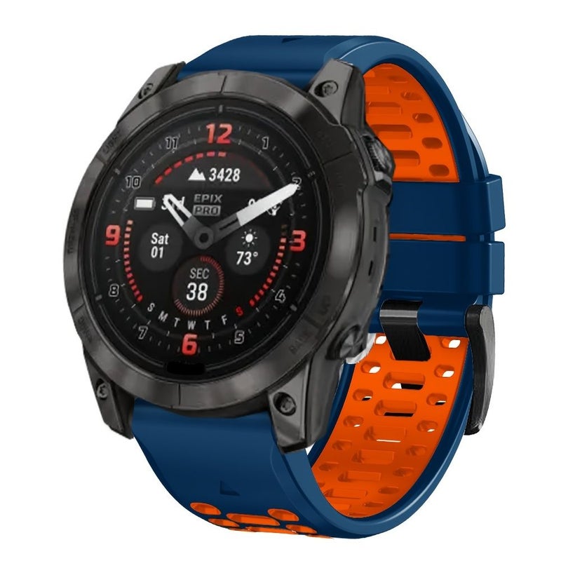 سوار ساعة كويكفيت 26 ملم لساعات Amazfit T-Rex Ultra2 51 ملم، Garmin Enduro 3/2/1، Descent G2/G1، Mk3i/Mk2i، Quatix 8/7، Fenix 8/7/6/5، Tactix - أخضر وأسود - Image 2