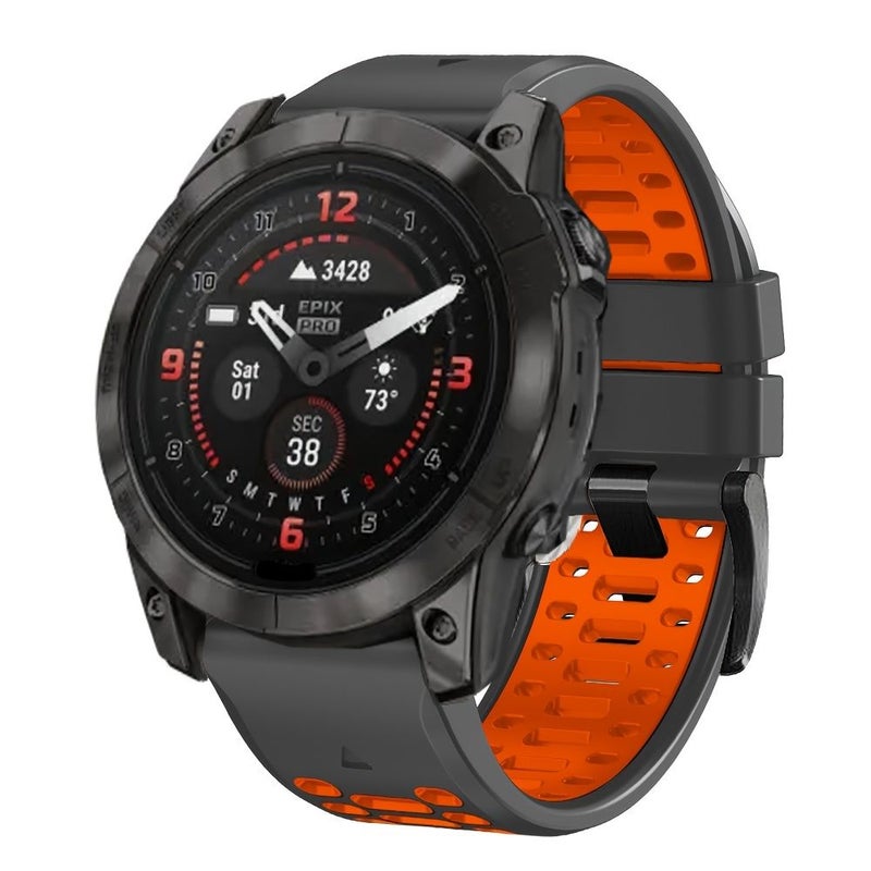 سوار ساعة كويكفيت 26 ملم لساعات Amazfit T-Rex Ultra2 51 ملم، Garmin Enduro 3/2/1، Descent G2/G1، Mk3i/Mk2i، Quatix 8/7، Fenix 8/7/6/5، Tactix - أخضر وأسود - Image 3