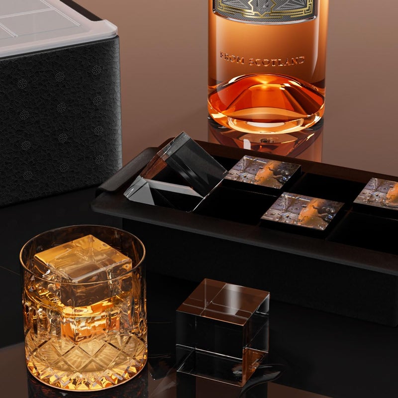 FDDBI Clear Ice Cube Tray for Whiskey: FDDBI 2Inch Clear Ice Cube Maker - Silicone Large Ice Cube Tray - Square Ice Tray for Bourbon Old Fashioned Whisky - Image 2