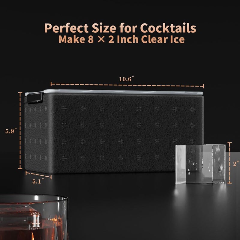 FDDBI Clear Ice Cube Tray for Whiskey: FDDBI 2Inch Clear Ice Cube Maker - Silicone Large Ice Cube Tray - Square Ice Tray for Bourbon Old Fashioned Whisky - Image 3