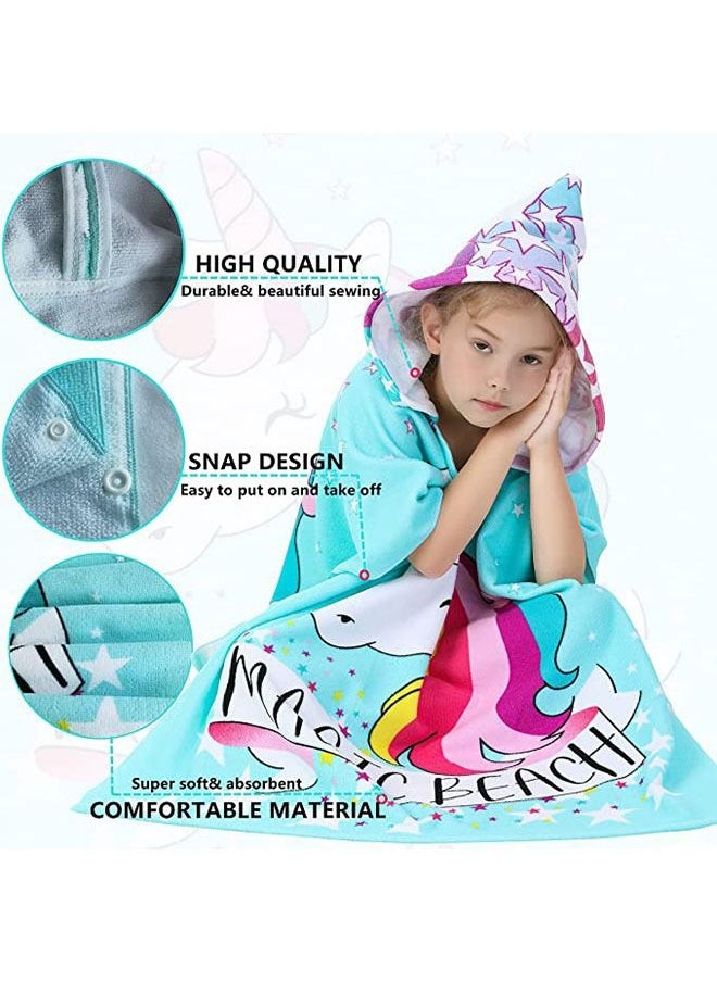 Gonice Kids Hooded Cape Bath Towel Microfiber Towel for Bathing Swimming  - Image 3