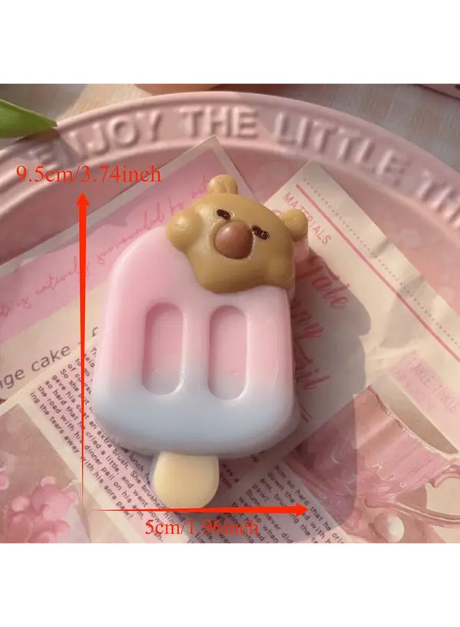 Pink Blue Bear Popsicle Squishy Toy Slow Rebound TPR Material Kids Safe Sensory Play - Image 5