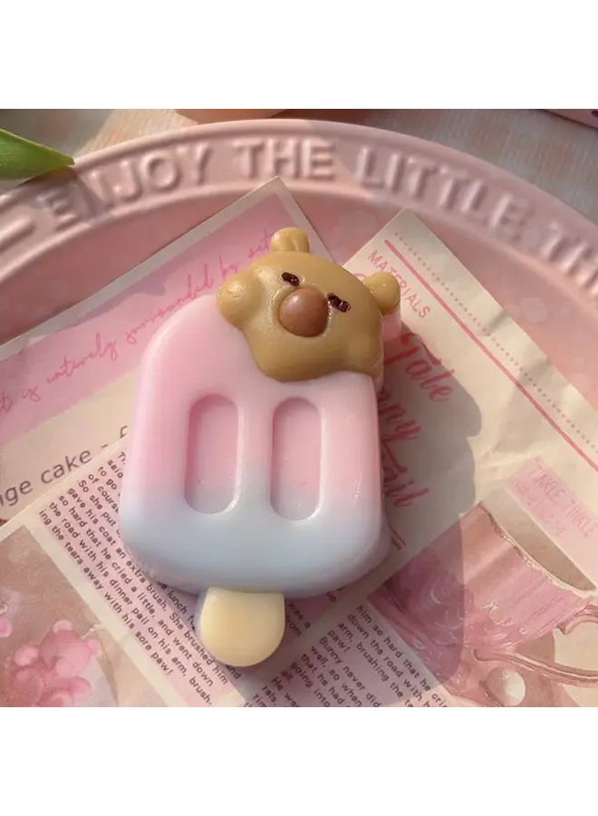 Pink Blue Bear Popsicle Squishy Toy Slow Rebound TPR Material Kids Safe Sensory Play - Image 2