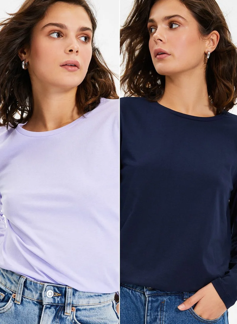 trendyol 2-Pack Round Neck Knitted T-Shirt