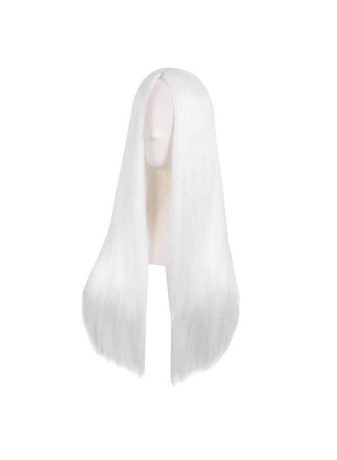 MapofBeauty Apofbeauty 28 Inch/70Cm Women Special Natural Long Straight Synthetic Wig (White)  - Image 4