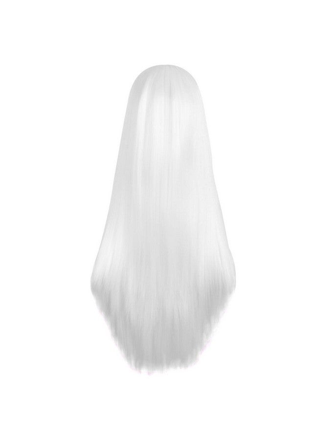MapofBeauty Apofbeauty 28 Inch/70Cm Women Special Natural Long Straight Synthetic Wig (White)  - Image 5