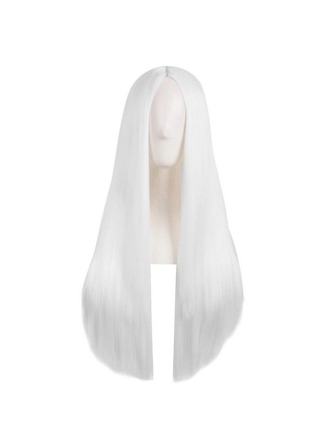 MapofBeauty Apofbeauty 28 Inch/70Cm Women Special Natural Long Straight Synthetic Wig (White)  - Image 2