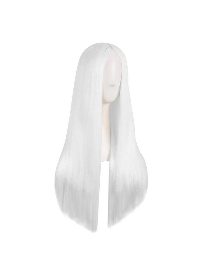 MapofBeauty Apofbeauty 28 Inch/70Cm Women Special Natural Long Straight Synthetic Wig (White)  - Image 3
