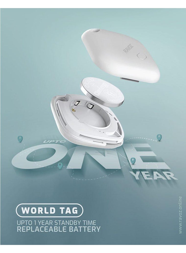 RAVOZ World Tag Anti-Lost Device | Real Time Tracking | Geofence Alert | Compact Size |  Replaceable Coin Li Battery | Works with Apple Find My - Image 3