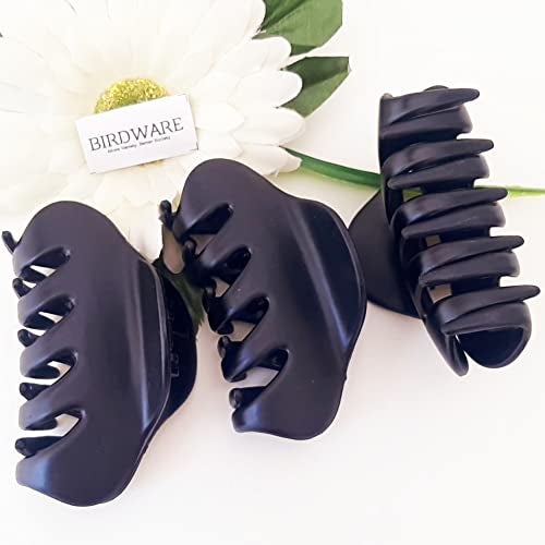 BIRDWARE big size Hair Clips For Women Multi Color Imported Acrylic Material Stone Butterfly | Hair Clutchers (Pack of 3) (Black) - Image 1