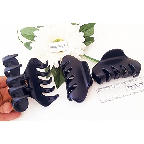 BIRDWARE big size Hair Clips For Women Multi Color Imported Acrylic Material Stone Butterfly | Hair Clutchers (Pack of 3) (Black) - Image 2