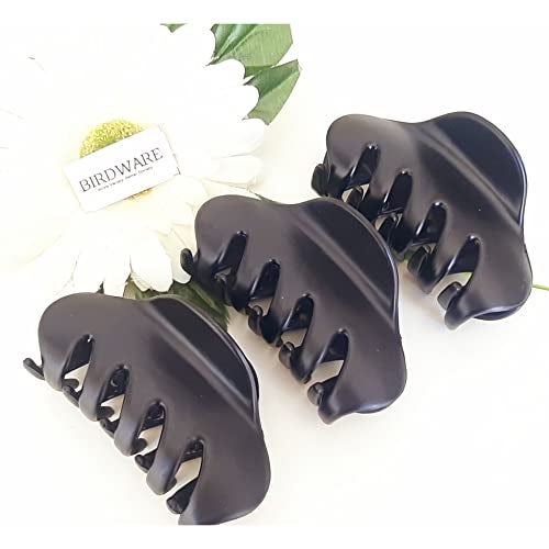 BIRDWARE big size Hair Clips For Women Multi Color Imported Acrylic Material Stone Butterfly | Hair Clutchers (Pack of 3) (Black) - Image 4