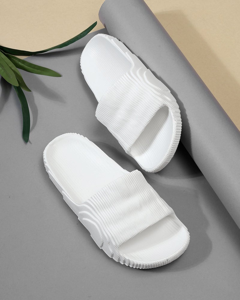 Face صنادل منزلية بيضاء للرجال - Image 1