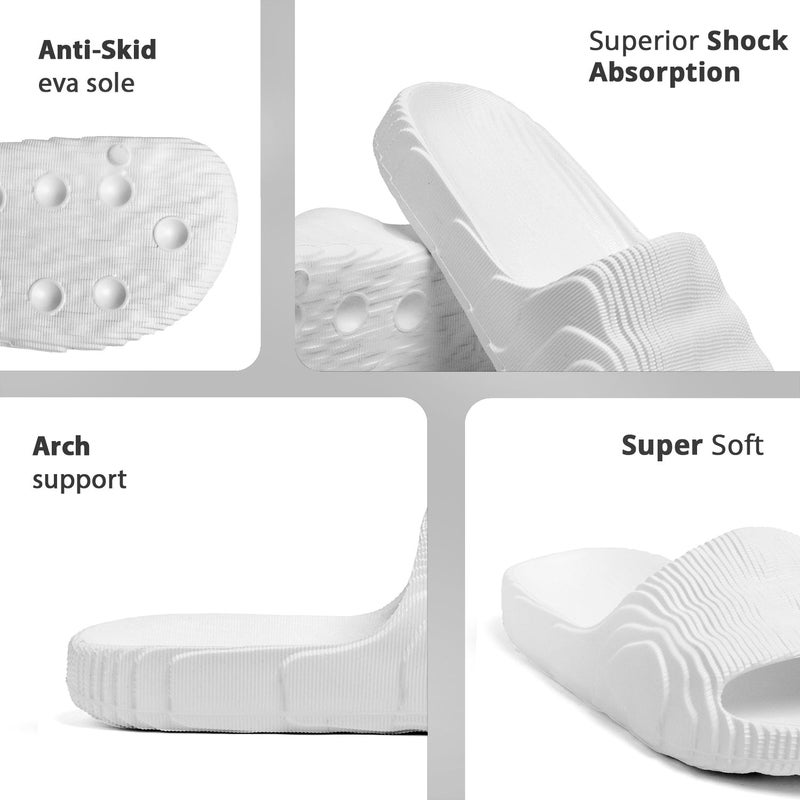 Face صنادل منزلية بيضاء للرجال - Image 4